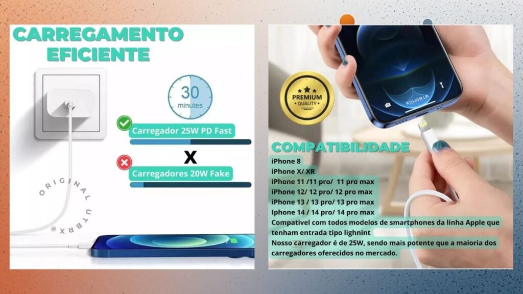 Carregador Turbo IPhone Fonte e Cabo tipo c é bom? Carregador Turbo IPhone Fonte e Cabo tipo c vale a pena? 3 Carregador Turbo IPhone Fonte e Cabo tipo c vale a pena?