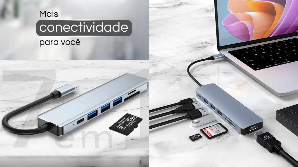 Adaptador Hub USB-C POLARES ZEN1 para MacBook Air M1/M2 e DeX vale a pena?