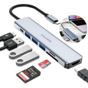Adaptador Hub USB-C POLARES ZEN1 para MacBook Air M1/M2 e DeX