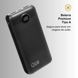 Carregador Portátil Power Bank Turbo i2GO 20000mah 20w Com Display Digital