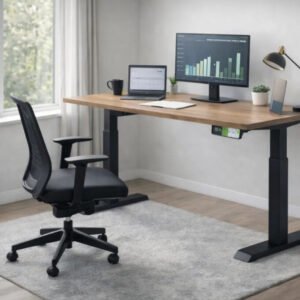 Mesa Com Regulagem De Altura Automática Preta